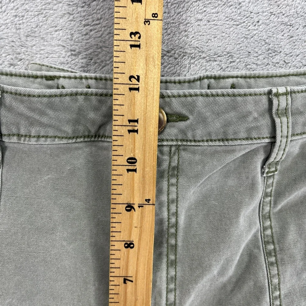 Old Navy Pants Women 14 Green Utility Carpenter High Waisted Cinch Back Canvas - Picture 13 of 16